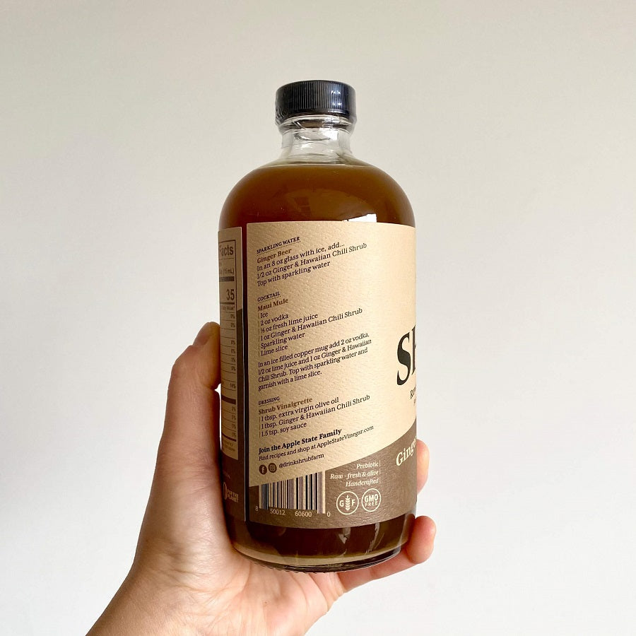 Ginger & Hawaiian Chili Shrub Apple Cider Vinegar for Healthy Drinks